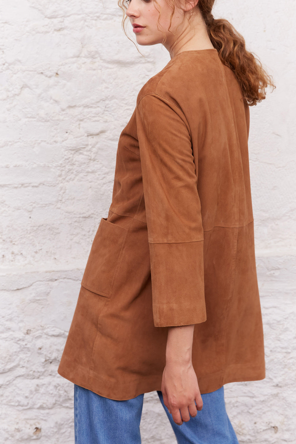 Manteau court en chèvre velours - GIANNA Faume - seconde main