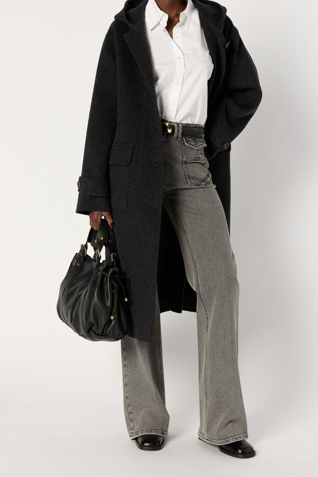 Manteau mi-long à capuche en laine - MARIAM Faume - seconde main