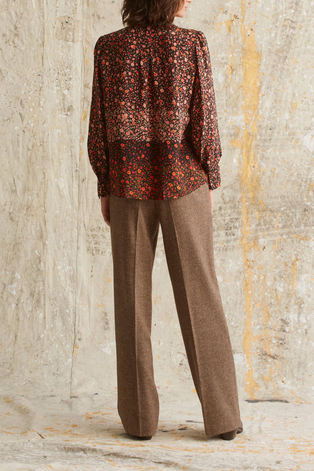 Chemise à volants en mousseline fleurie - CALICA Faume - seconde main