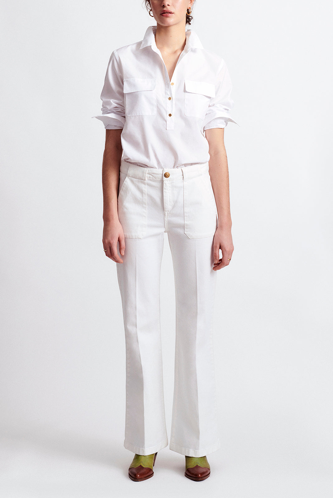 MICHELE - pantalon flare en denim Faume - seconde main