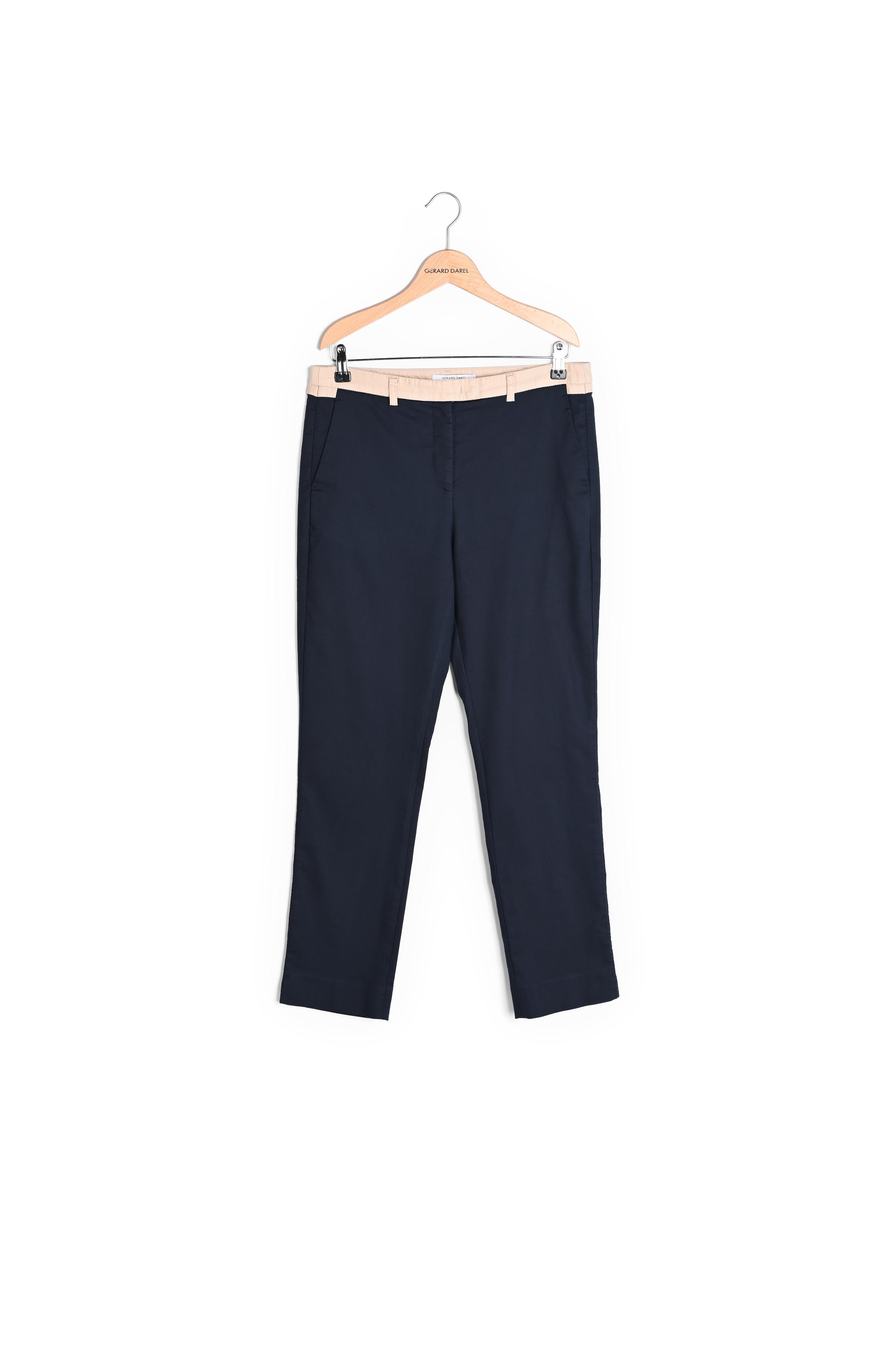 Pantalon cigarette avec ceinture contrastée - EMERY Faume - seconde main