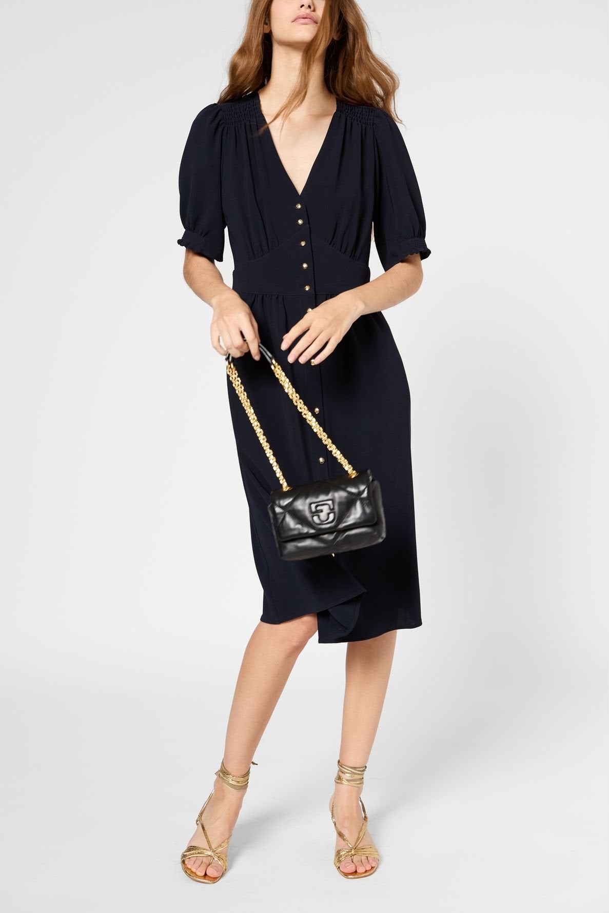 Robe cintrée à boutons dorés - PIA Faume - seconde main