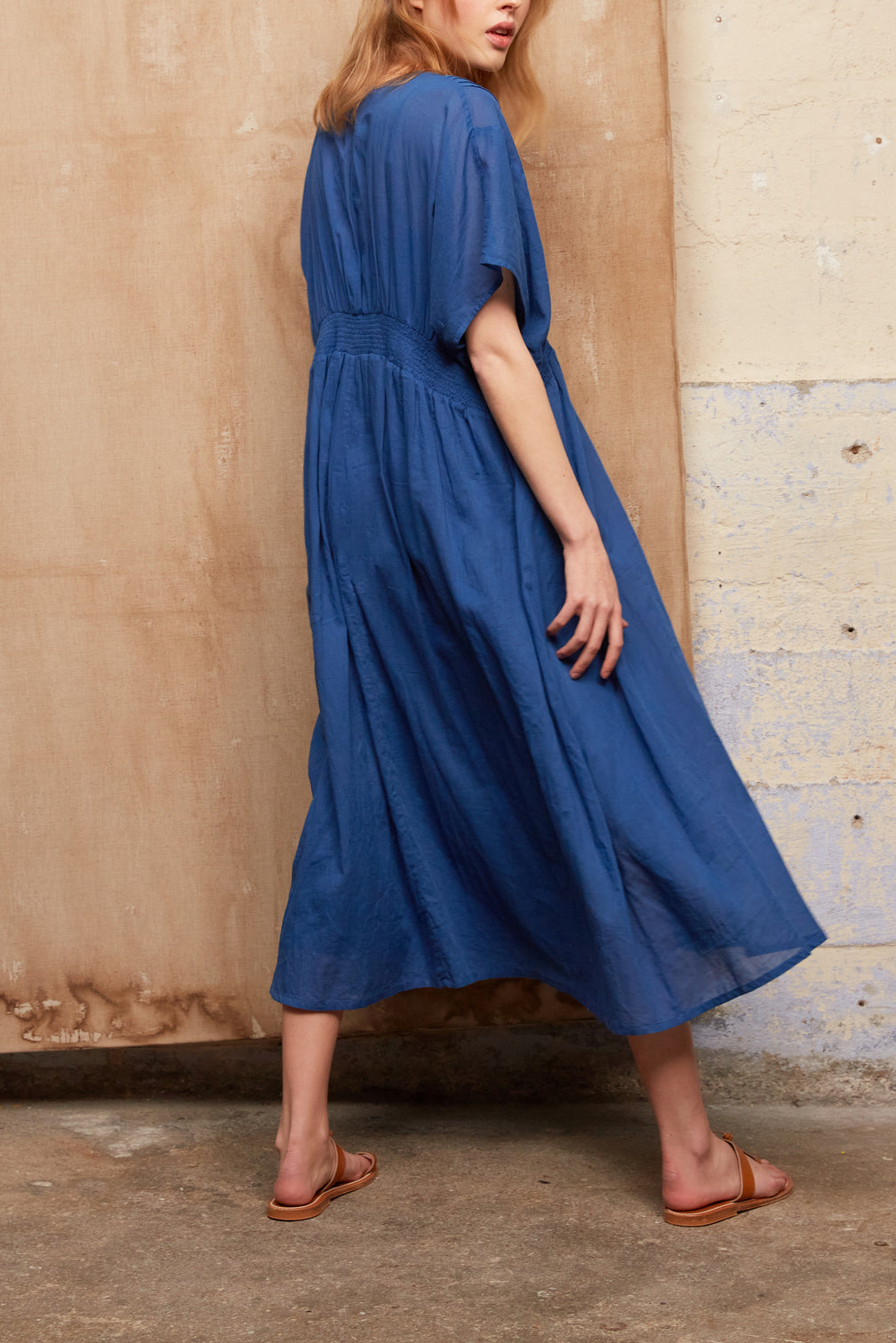 SEONA - Robe-chemise longue en coton Faume - seconde main