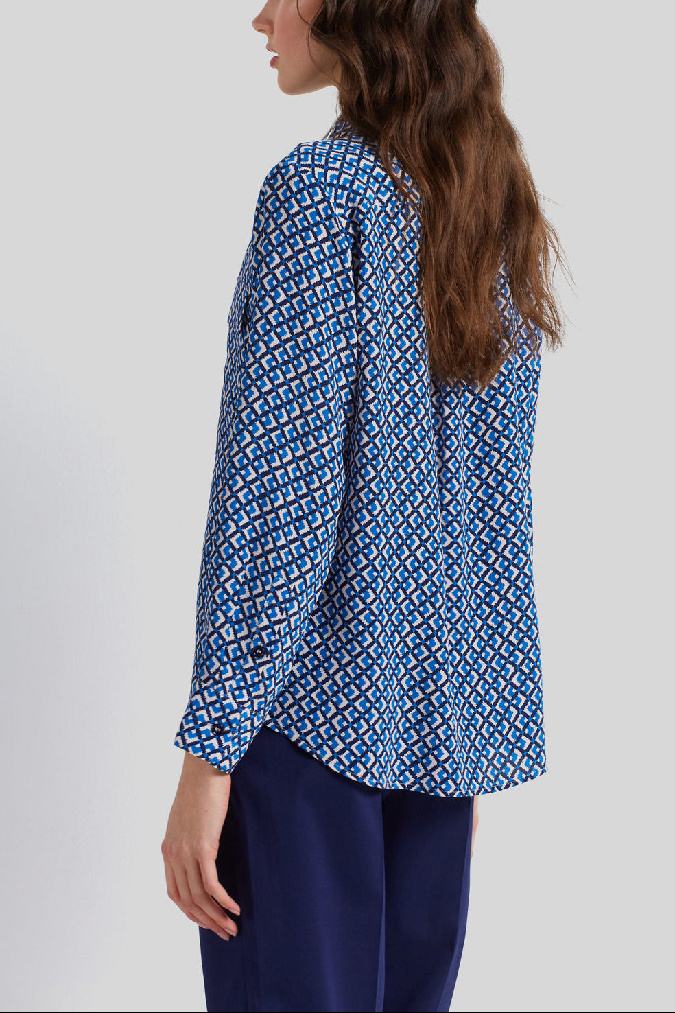 Blouse en soie et motif géométrique - CARLTON Faume - seconde main