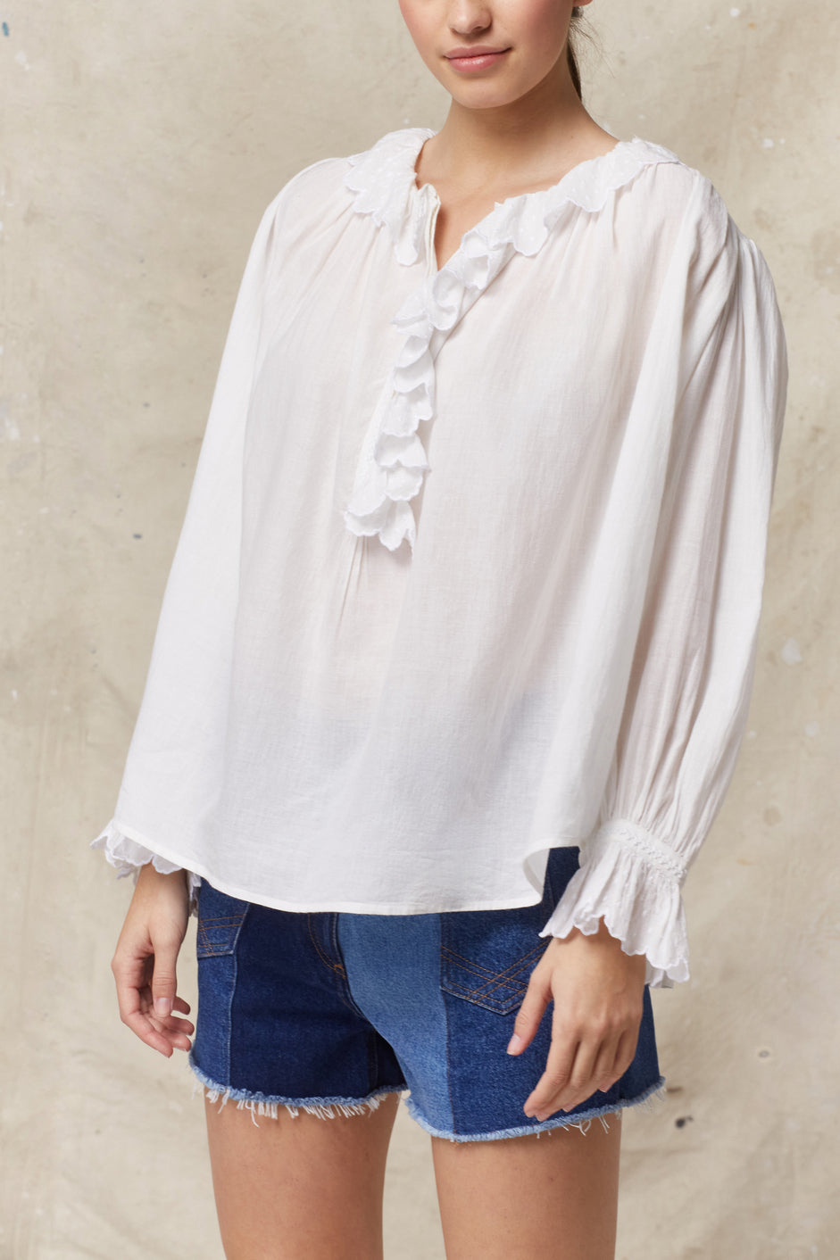 Blouse à détails festonnés - CELESTINE Faume - seconde main