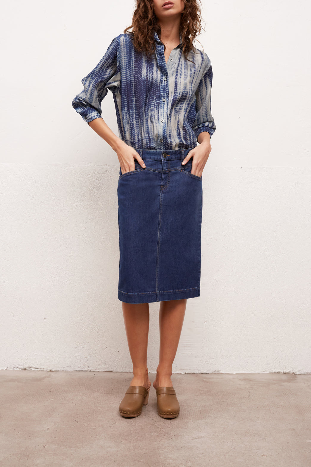 Jupe crayon en jean Stretch Faume - seconde main