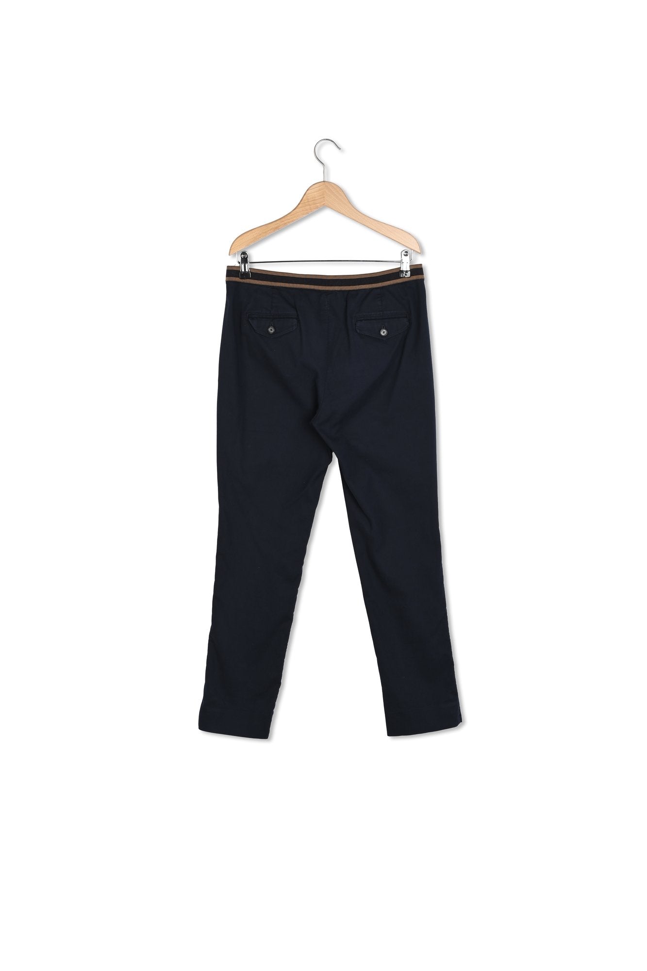 MARZIA - Pantalon droit en coton Stretch Faume - seconde main