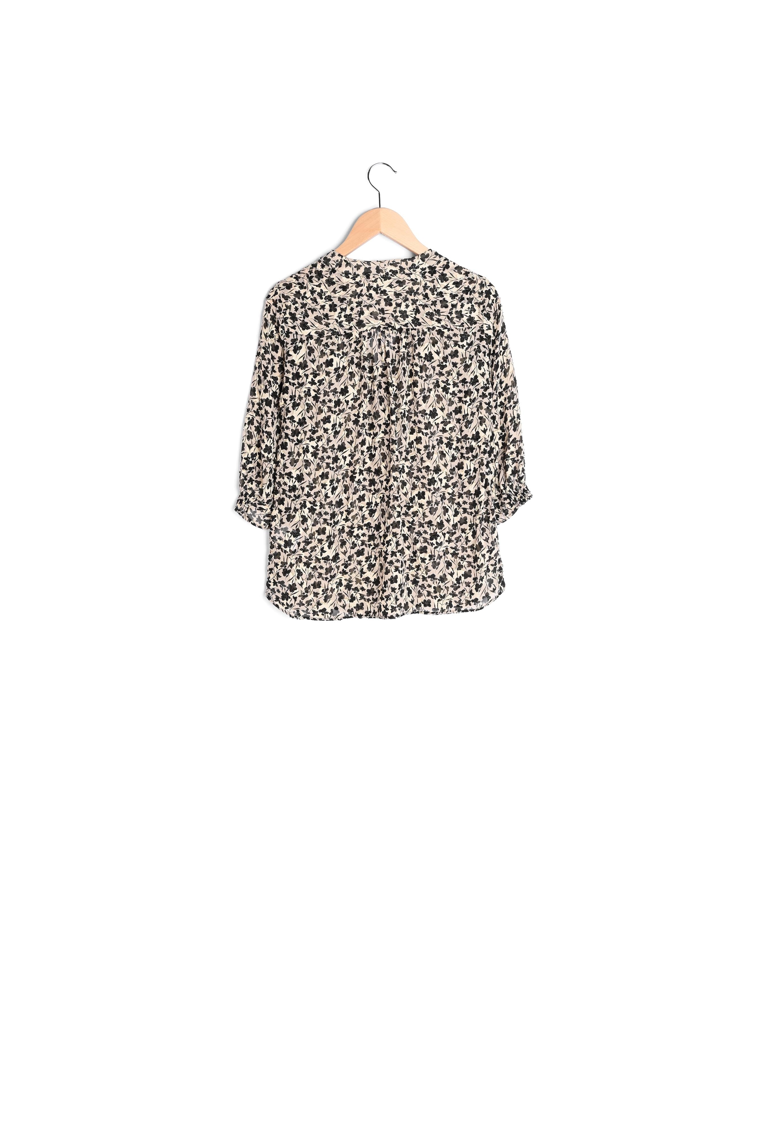 NOVELLA - Blouse imprimée en soie et Lurex Faume - seconde main