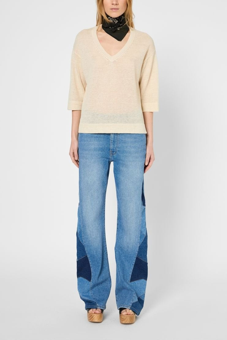 Pull V ample en lin - JOSIANE Faume - seconde main