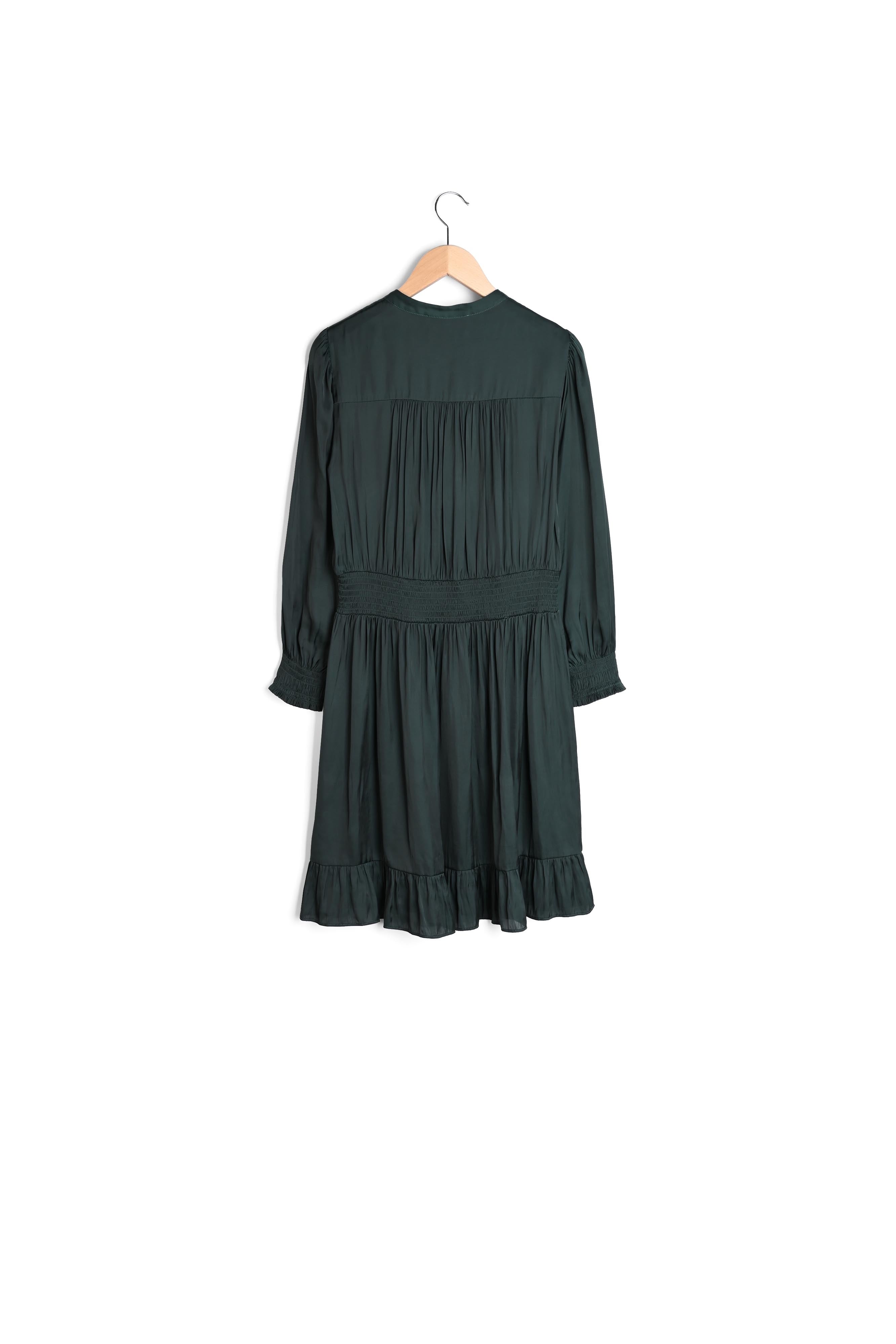 Robe à smocks en satin fluide - JOHAN Faume - seconde main