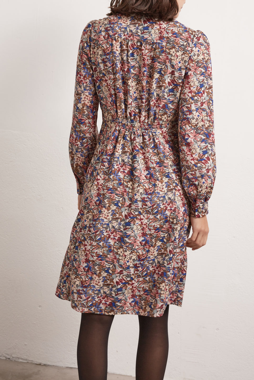 Robe V imprimée avec smocks Faume - seconde main