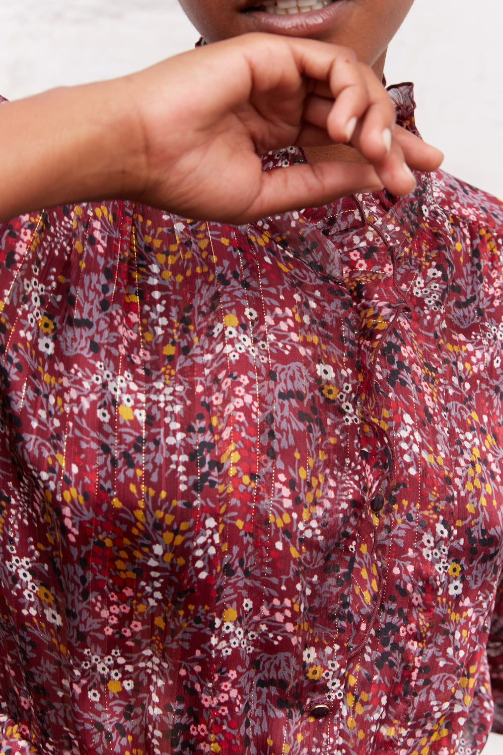 Robe fleurie et fils Lurex - JADA Faume - seconde main