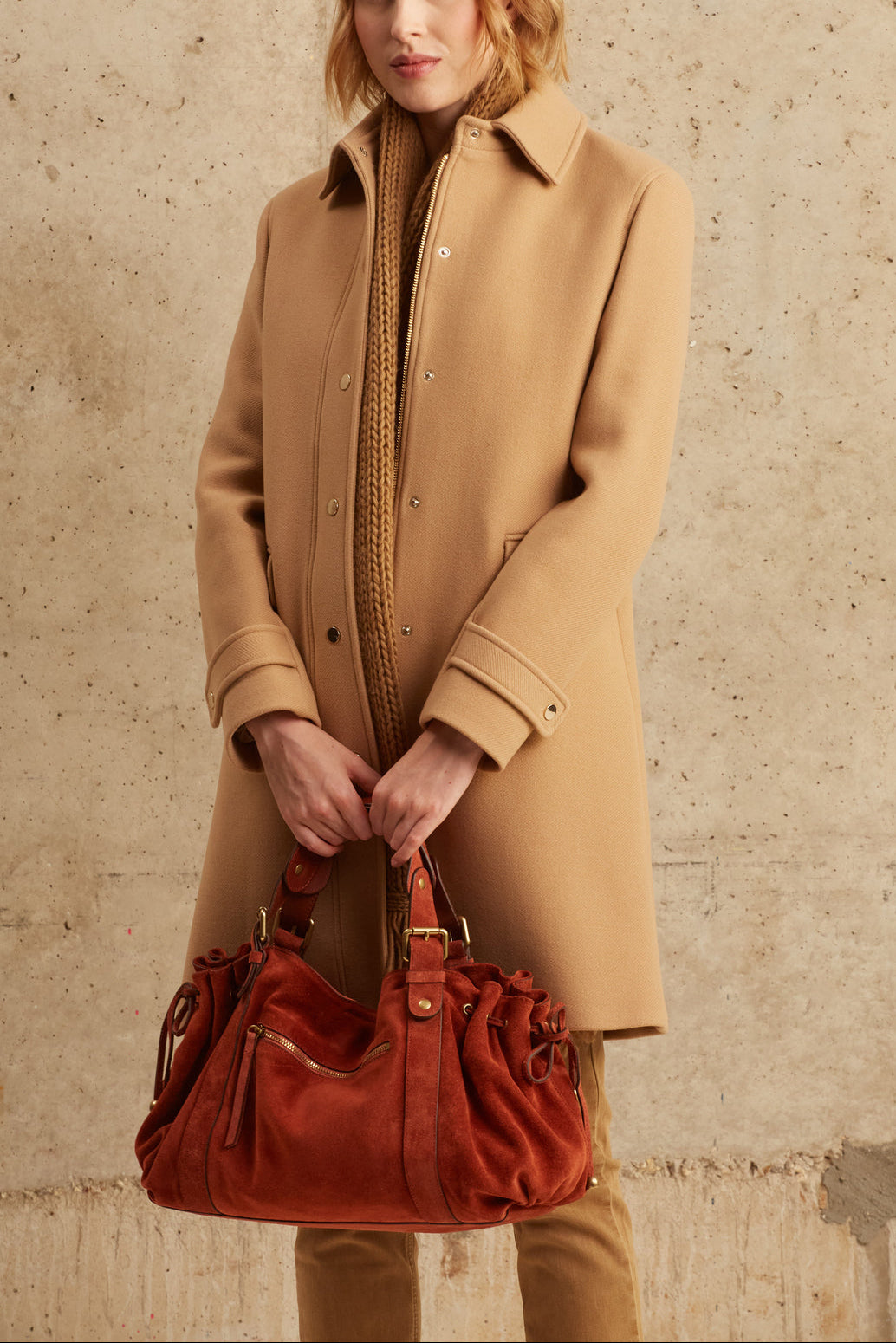 Manteau droit à bouton-pressions - SYRA Faume - seconde main