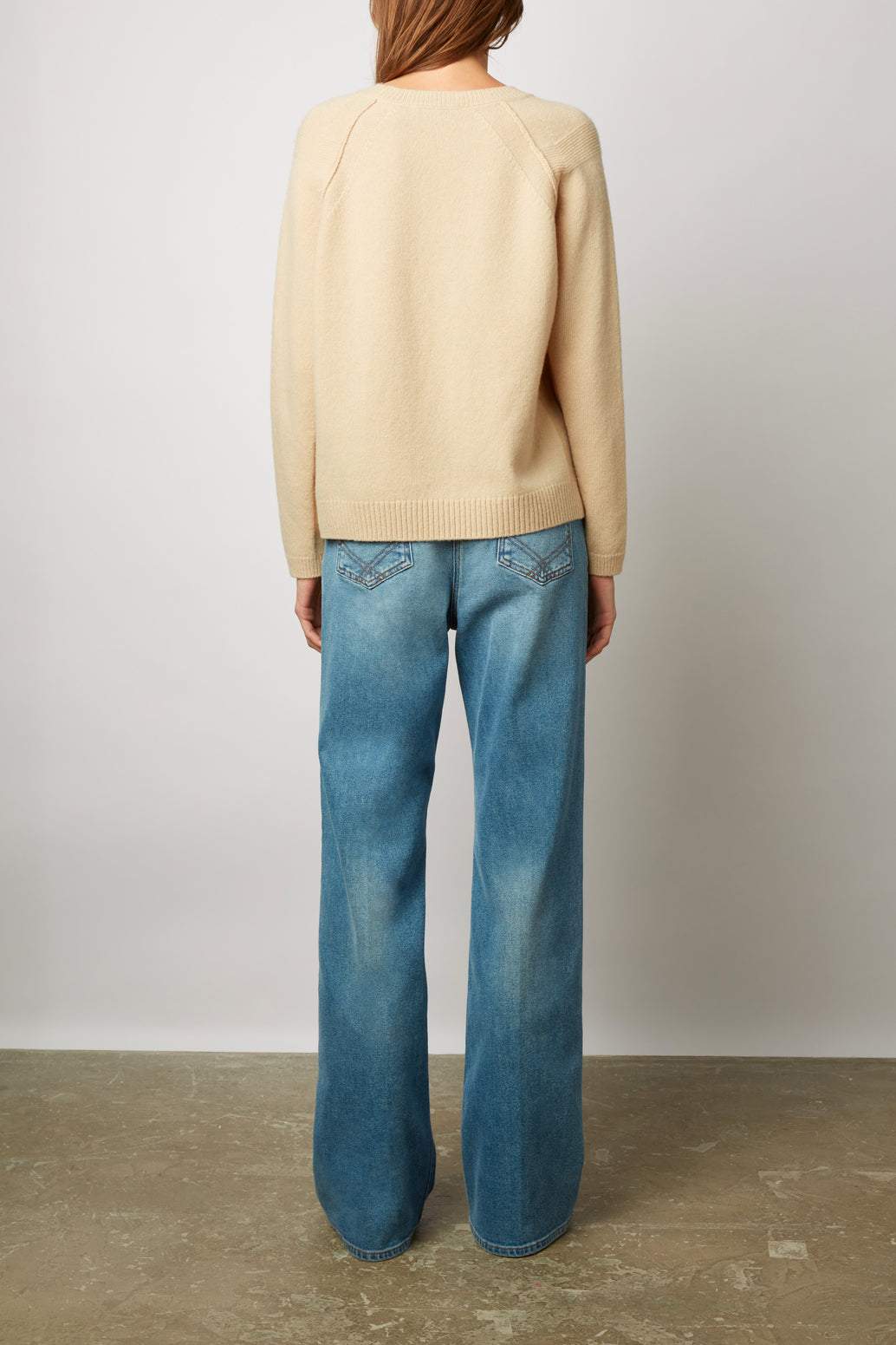 Pull en laine unie et jeux de maille - LINON Faume - seconde main