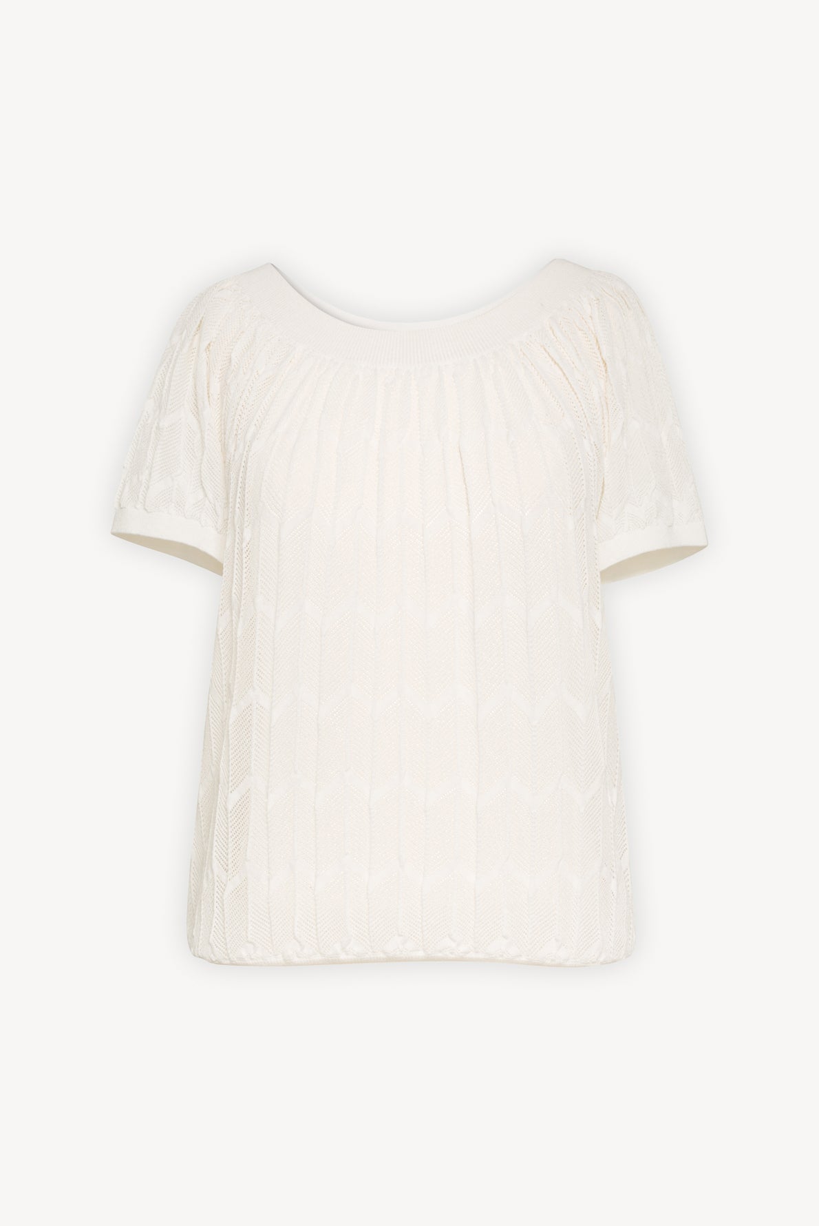 EGLANTINA - Pull à manches courtes en coton ajouré Faume - seconde main