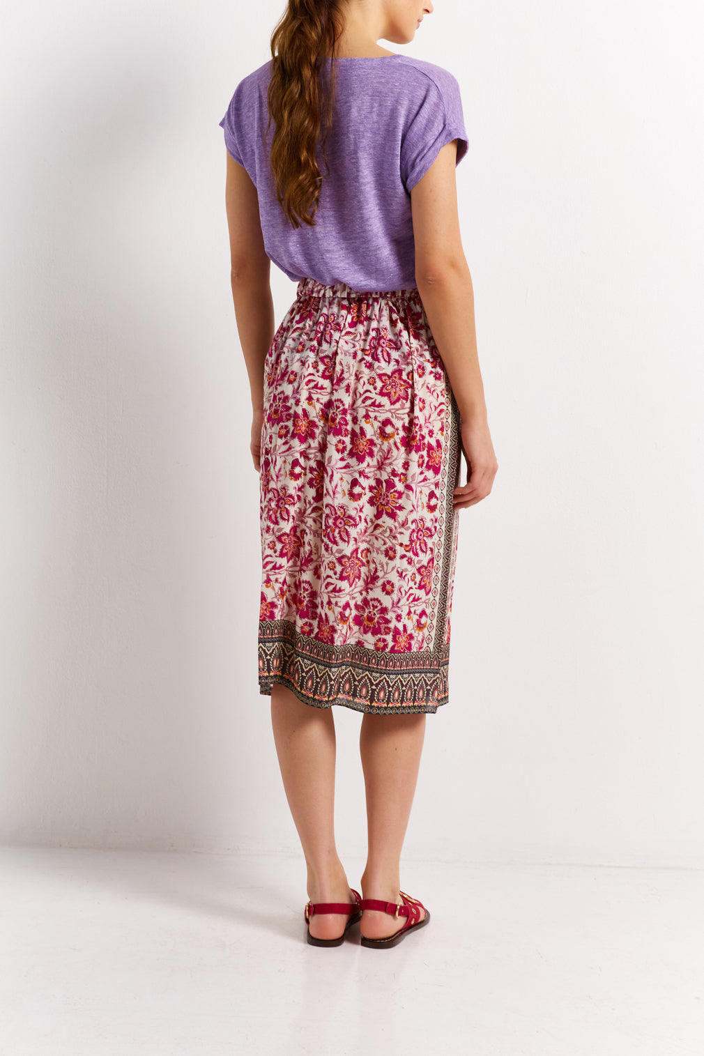 Jupe élastiquée motif foulard - BETSY Faume - seconde main