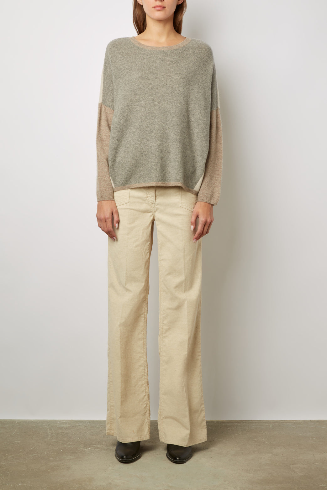 Pull color block en cachemire à col rond - LOVANA Faume - seconde main