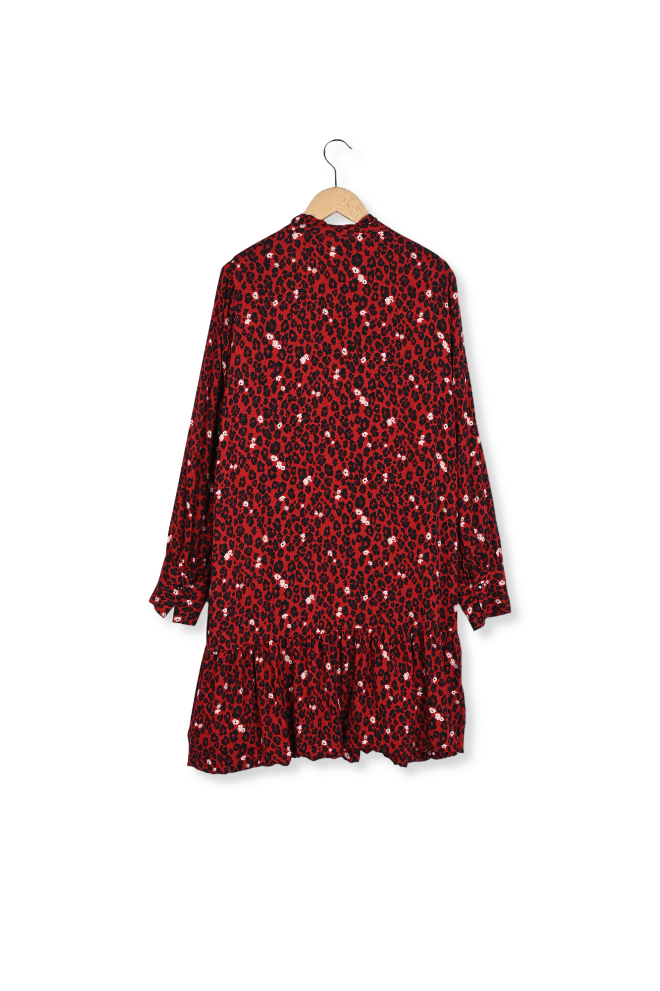 Thalie - Robe volantée en jacquard animalier Faume - seconde main