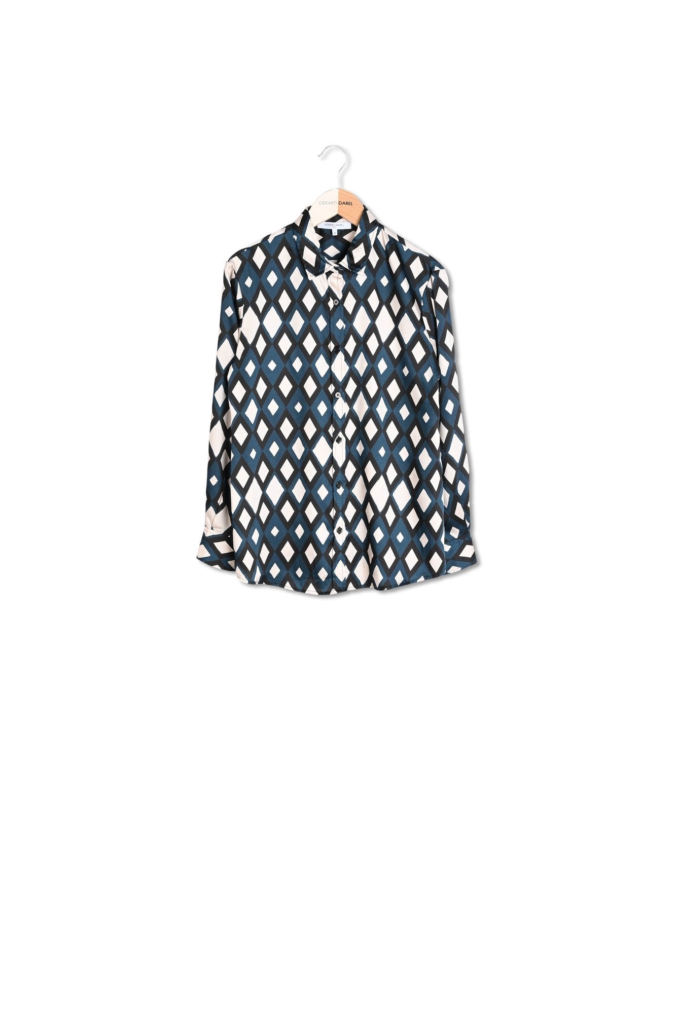 Chemise satinée imprimé losanges - CARLA Faume - seconde main