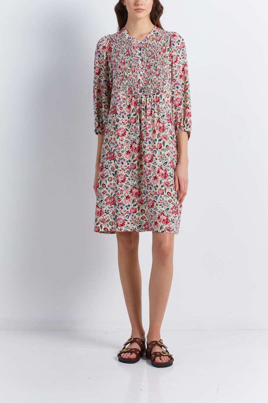 Robe à plastron smocké - JIA Faume - seconde main