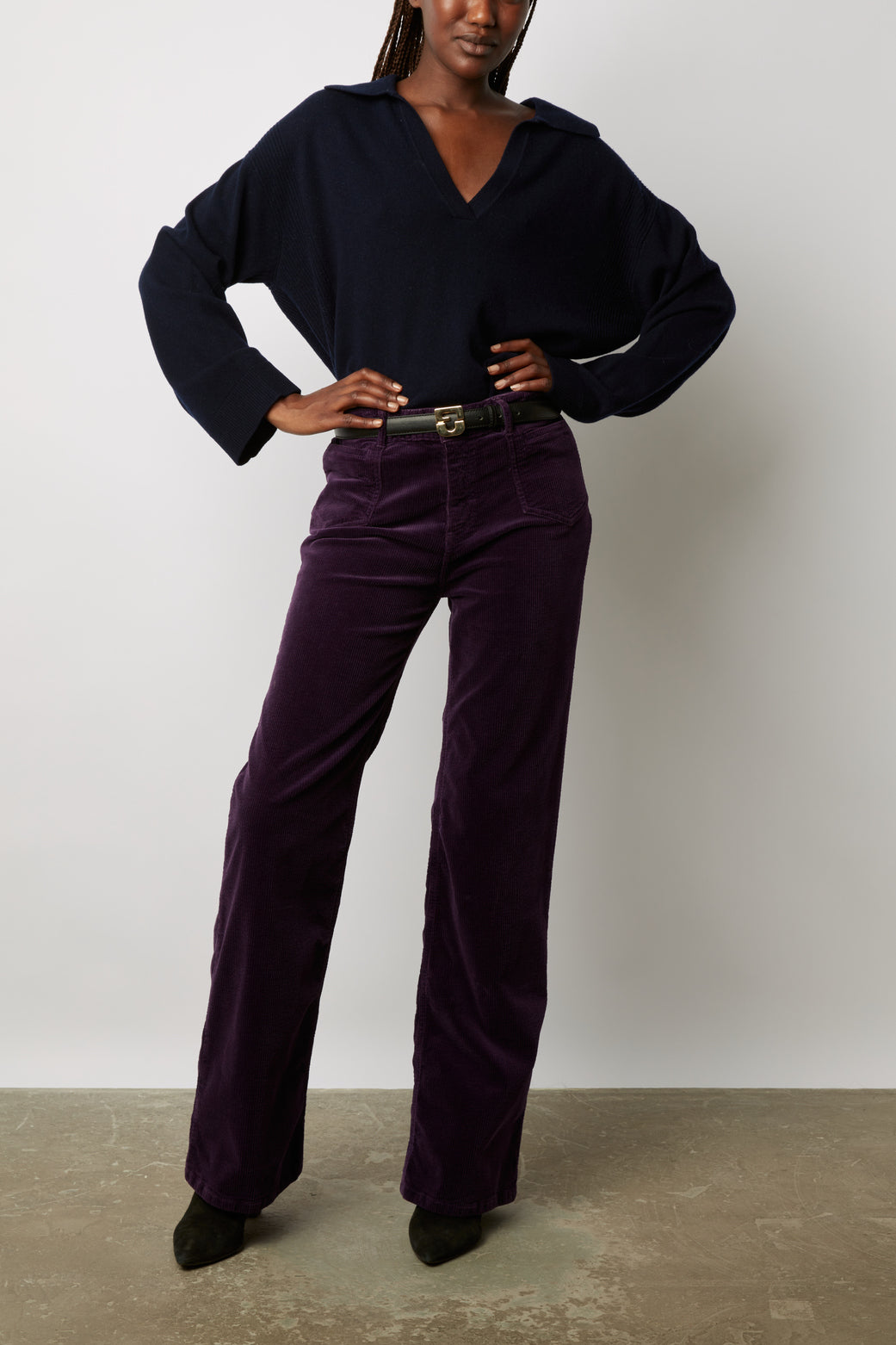 Pantalon flare en velours côtelé - ELVY Faume - seconde main