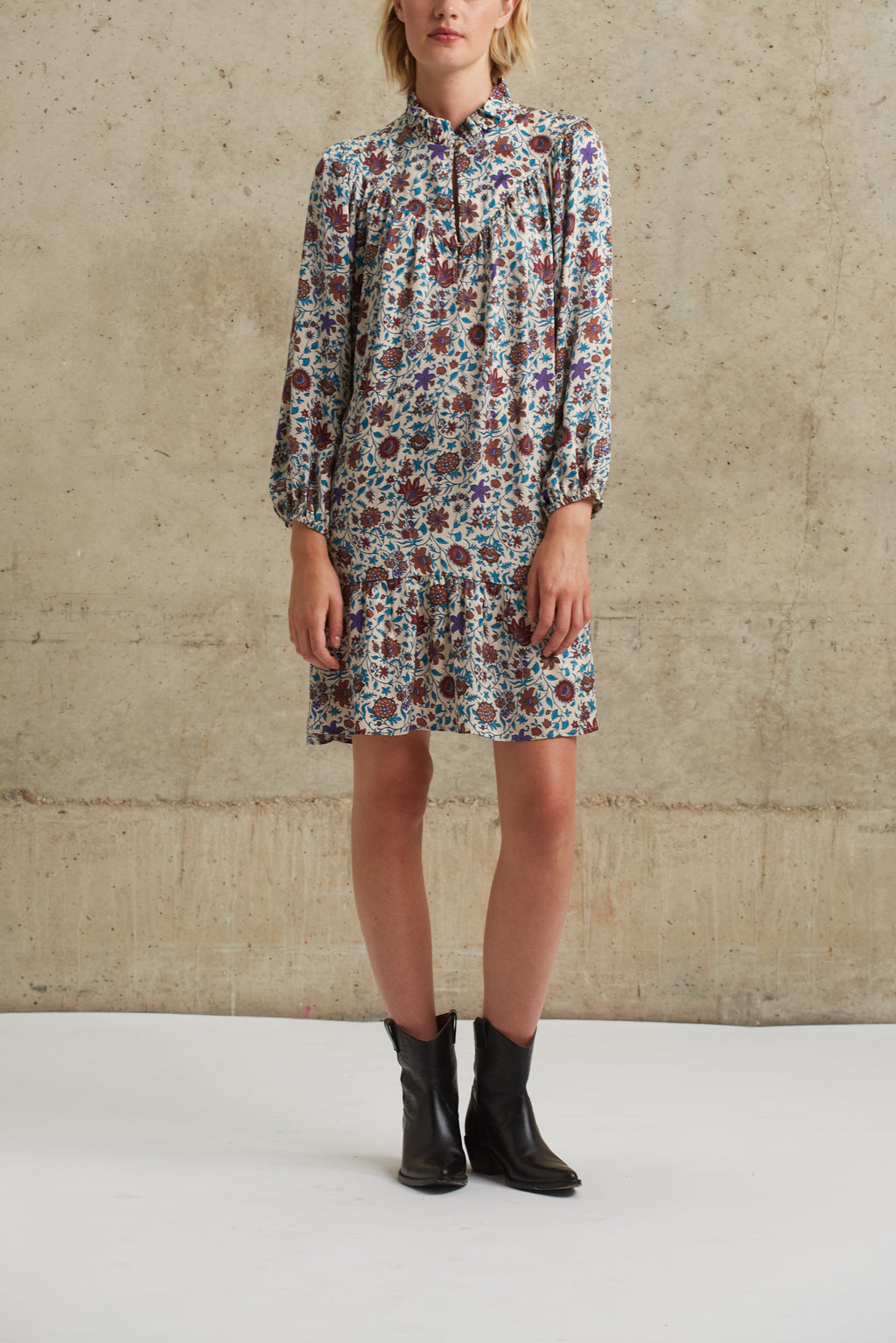 Robe courte à motif fleuri - JOHANA Faume - seconde main