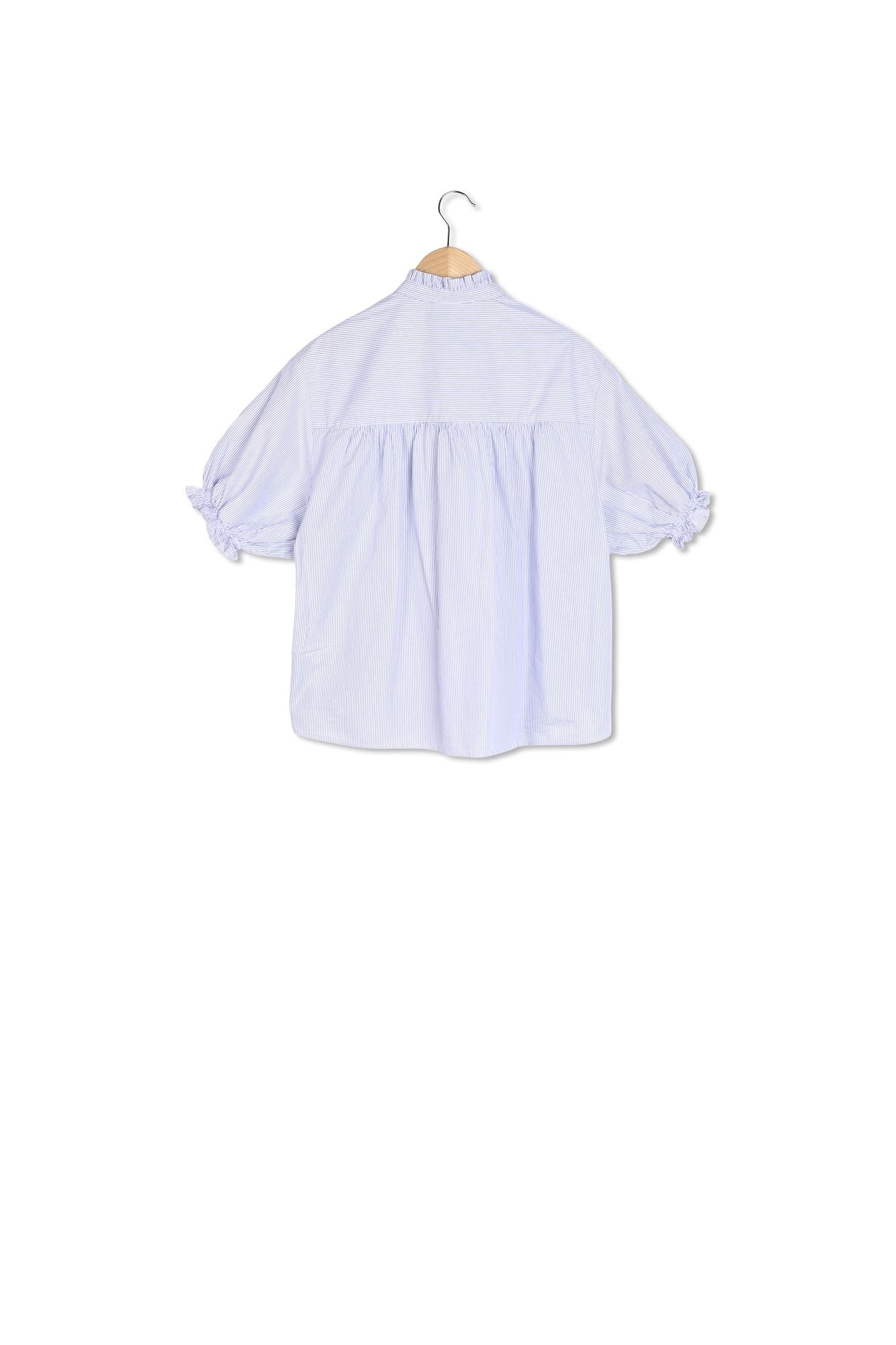 Blouse à volants en popeline rayée - BAO Faume - seconde main