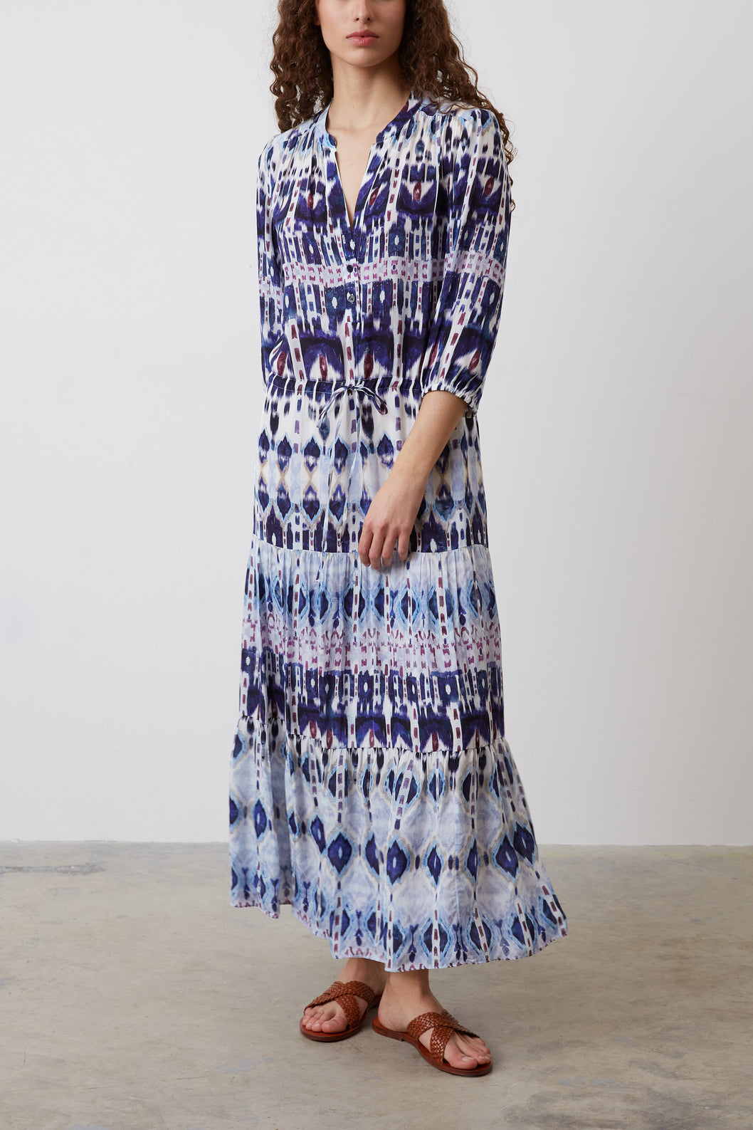 Robe maxi imprimé Ikat - JIVAN Faume - seconde main