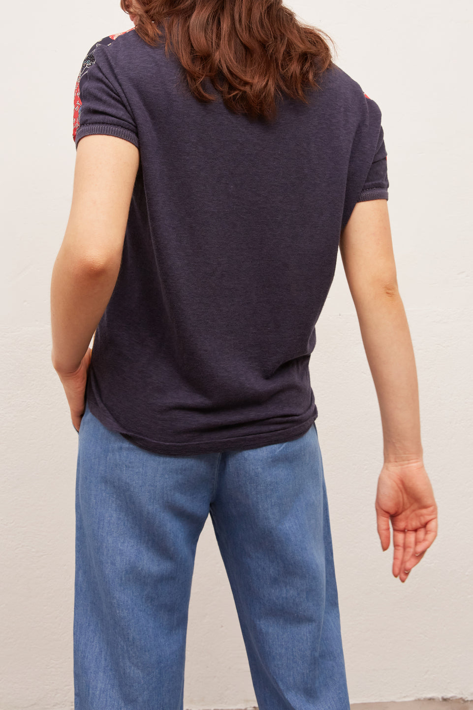 JOELLE - Tee-shirt imprimé bimatière Faume - seconde main