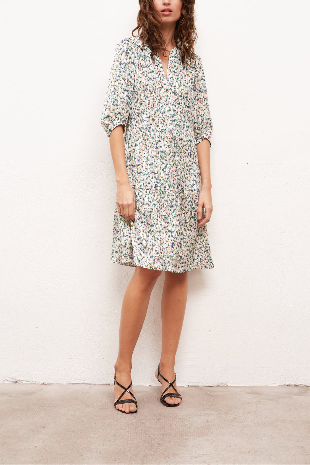 SUN - Robe courte nouée à imprimé fantaisie Faume - seconde main