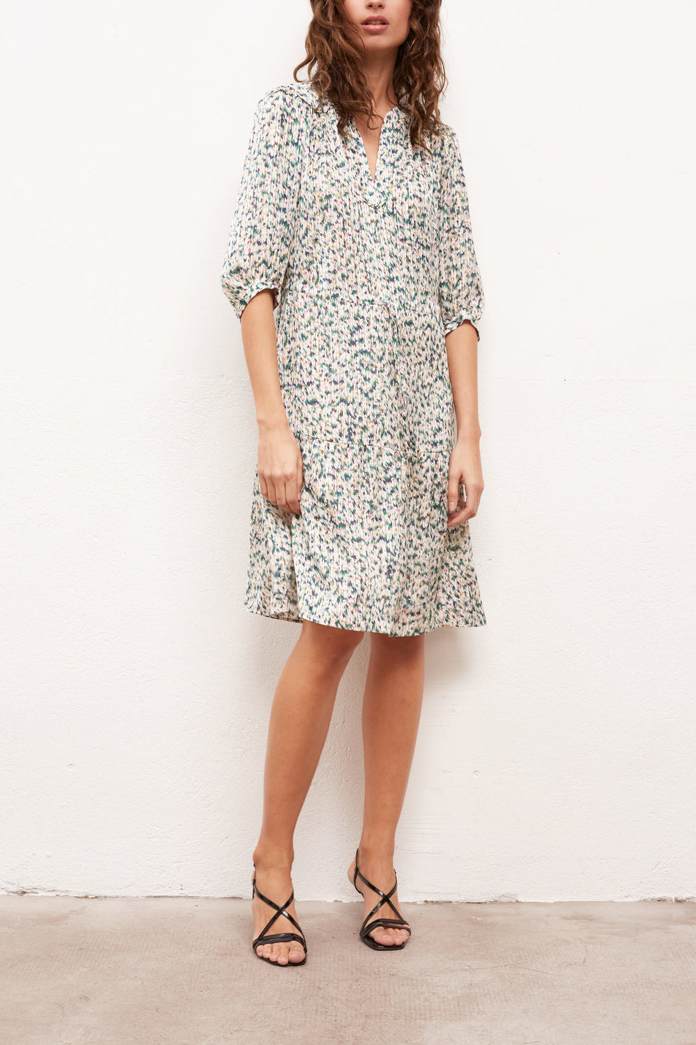 SUN - Robe courte nouée à imprimé fantaisie Faume - seconde main