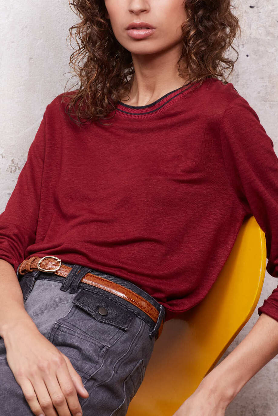 Tee-shirt en lin à manches longues - AELA Faume - seconde main
