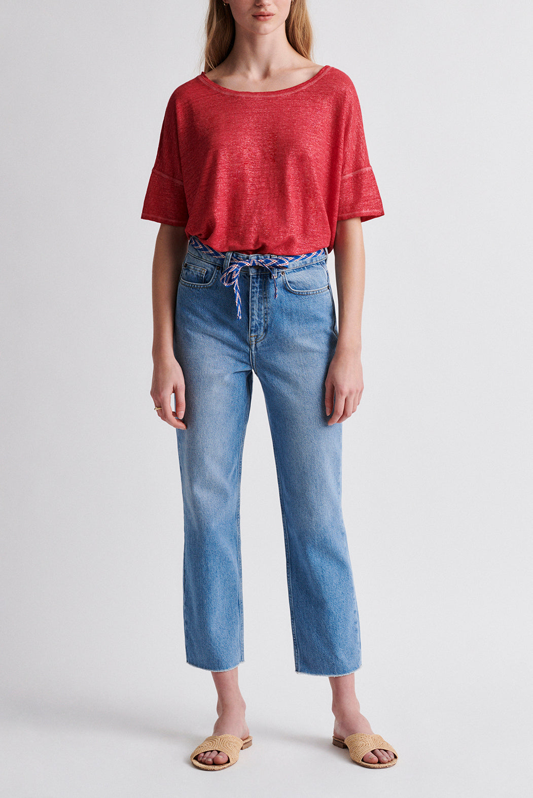 MARLENE - jean large 7/8 avec ceinture Faume - seconde main