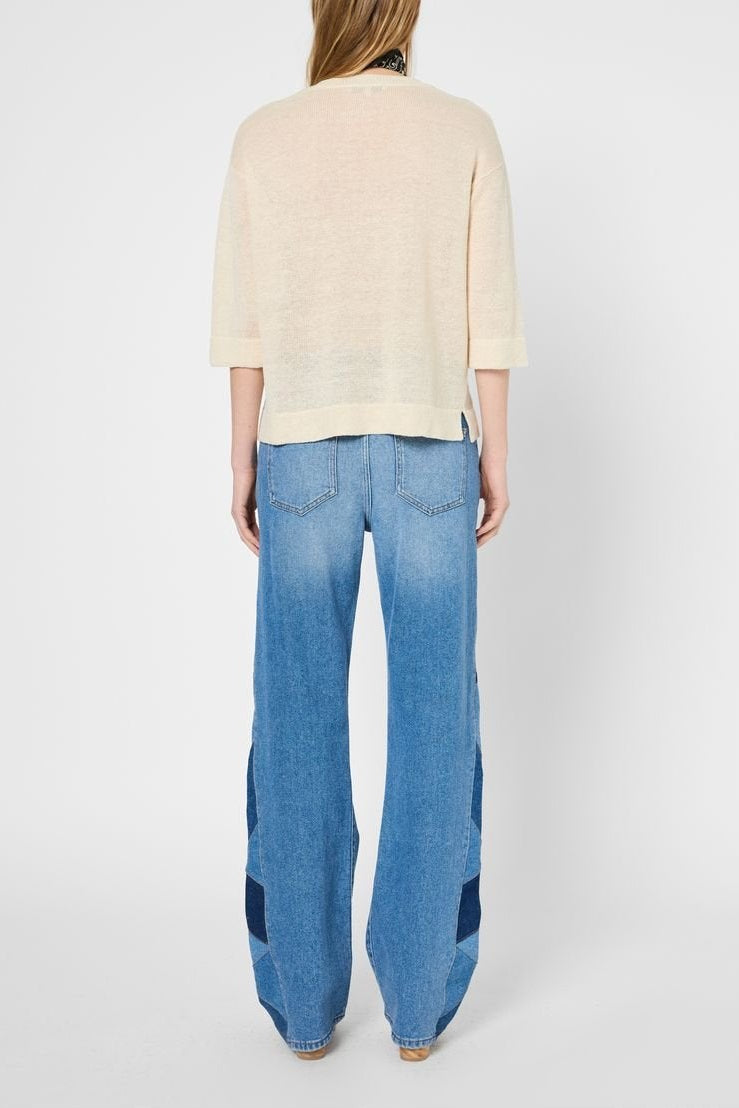 Pull V ample en lin - JOSIANE Faume - seconde main