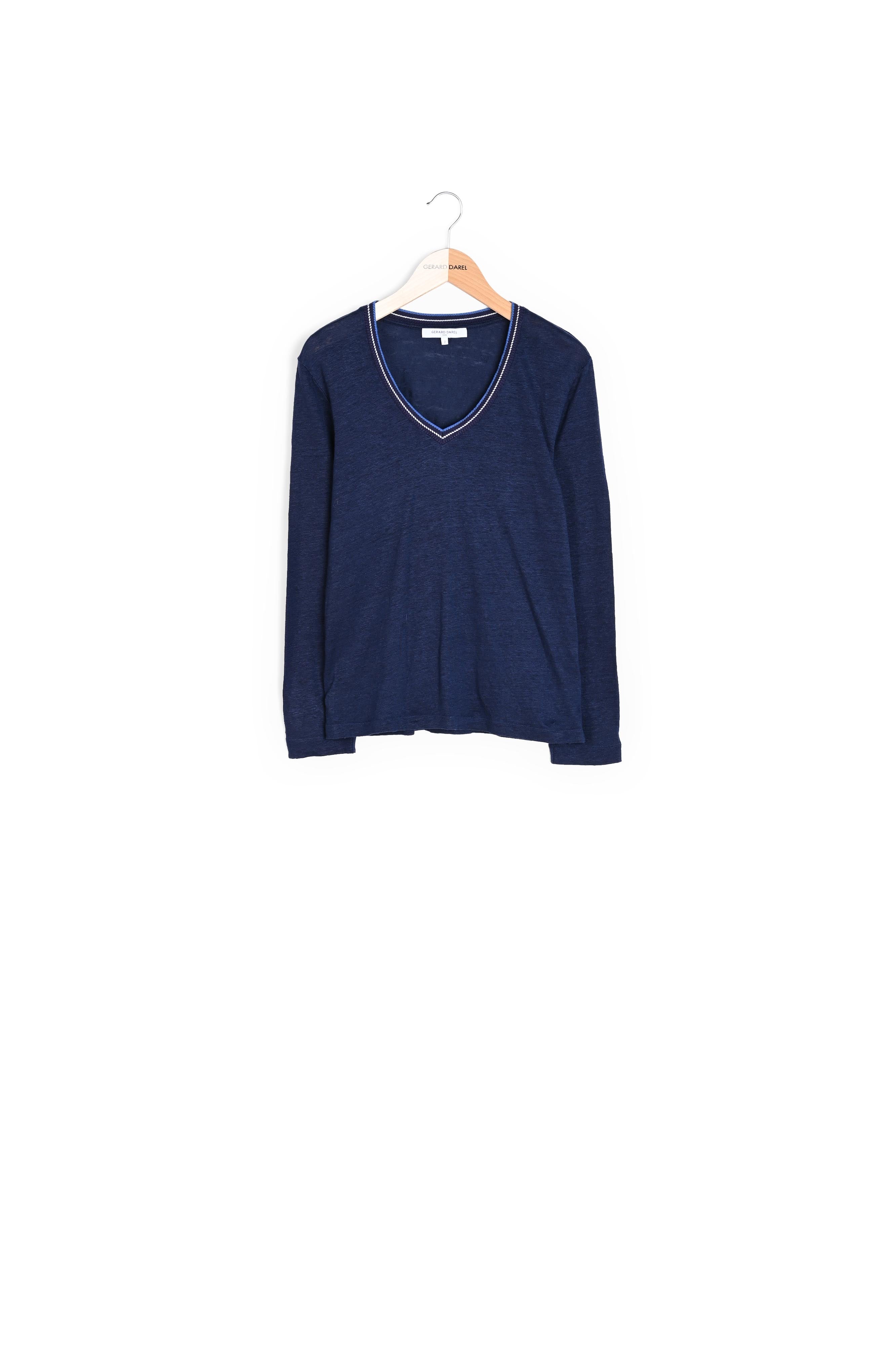 T-shirt en lin col V fantaisie - ADDIE Faume - seconde main