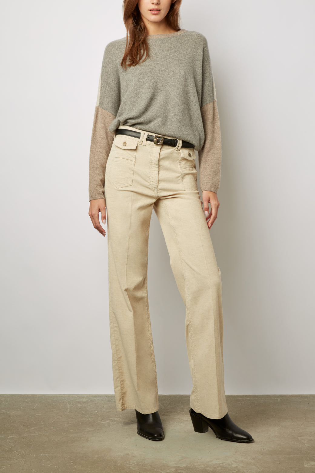 Pull color block en cachemire à col rond - LOVANA Faume - seconde main