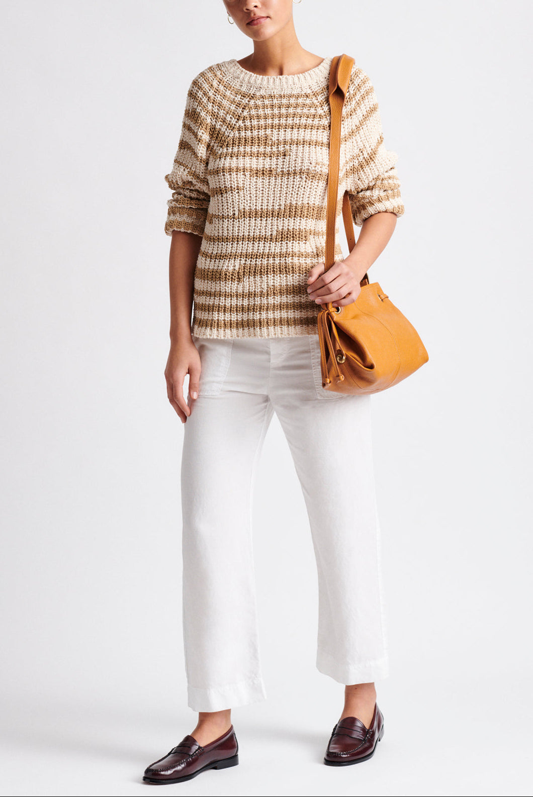 EDY - Pull en coton bicolore Faume - seconde main