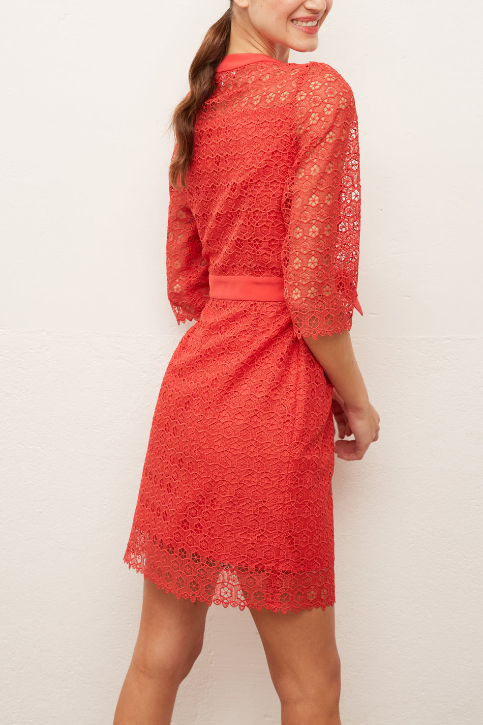 SANTANA - Robe-chemise courte à nouer Faume - seconde main