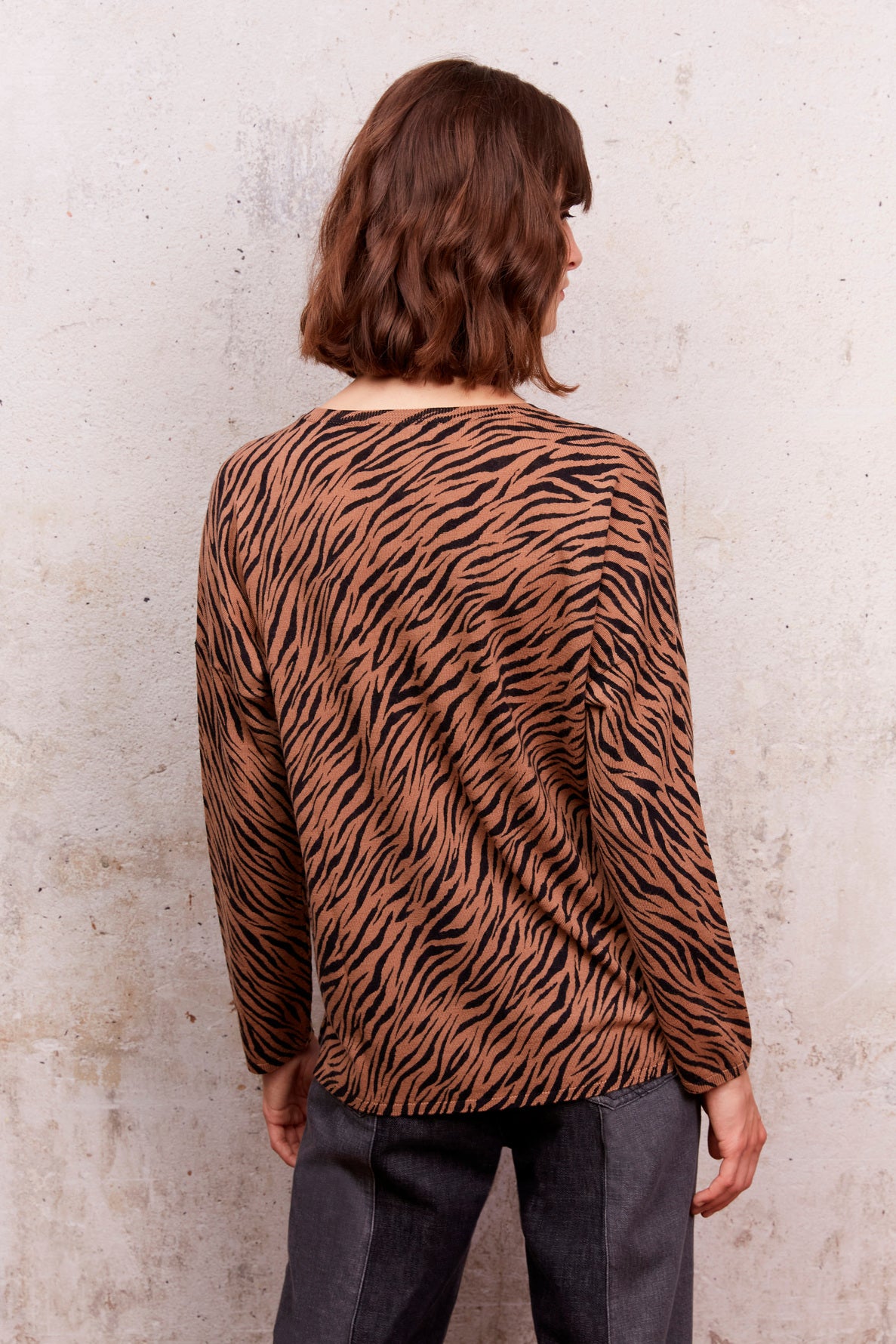 Pull en laine à imprimé animalier Faume - seconde main