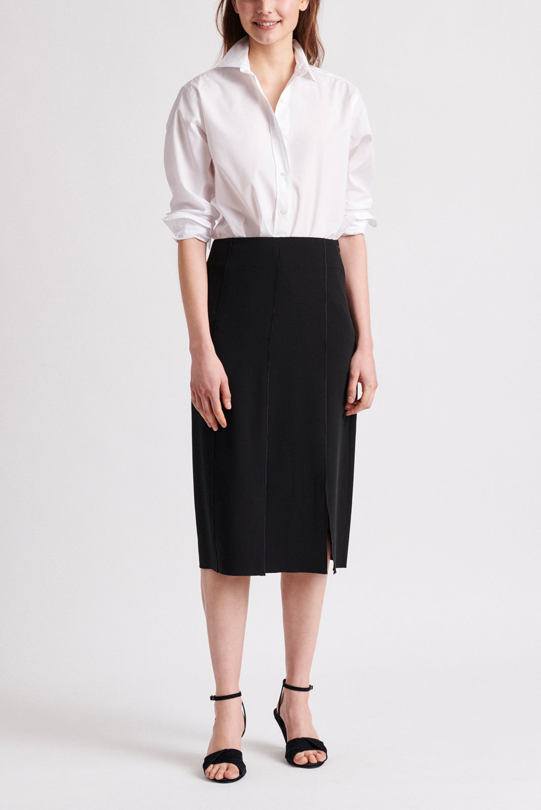 LIVIA - Jupe genoux en crêpe à panneaux Faume - seconde main