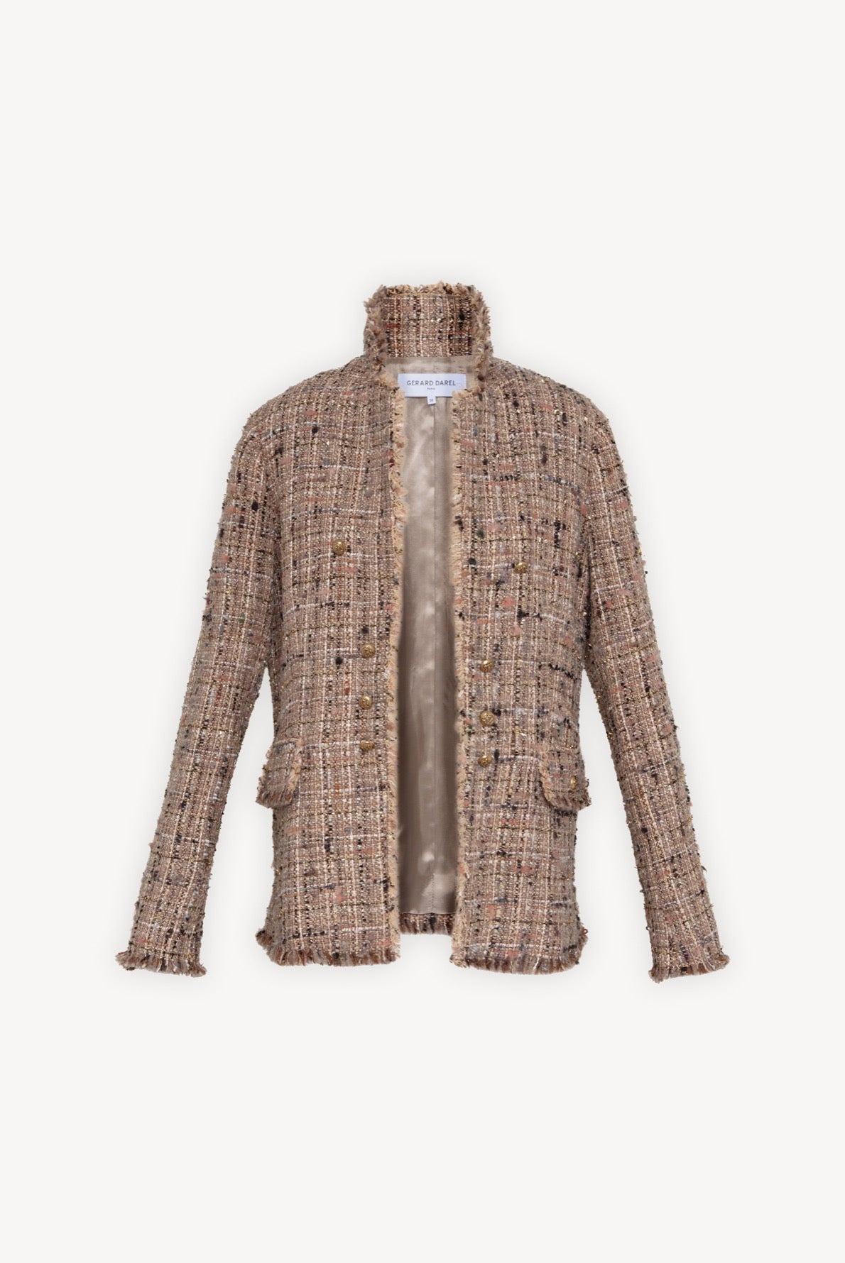 Veste en tweed coloré et Lurex Faume - seconde main