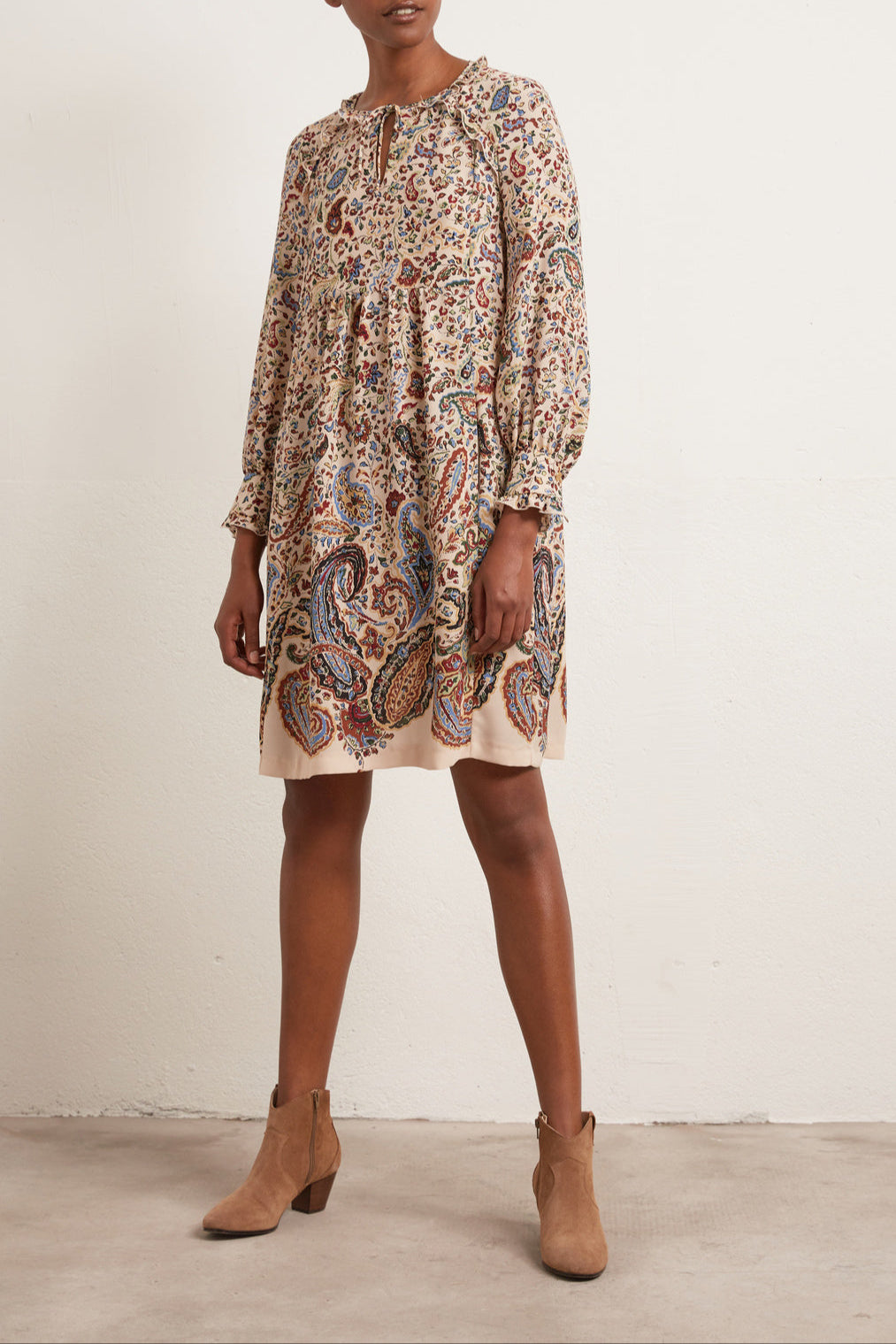 Thiane - Robe courte à imprimé cachemire Faume - seconde main