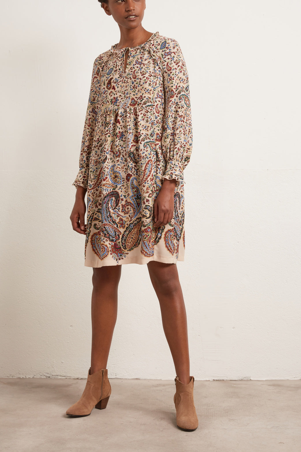 Thiane - Robe courte à imprimé cachemire Faume - seconde main