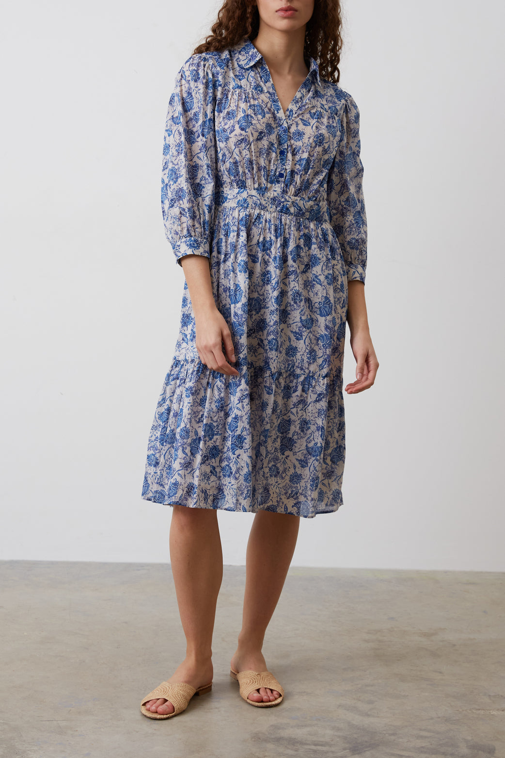 Robe midi en coton imprimé - JASMIN Faume - seconde main