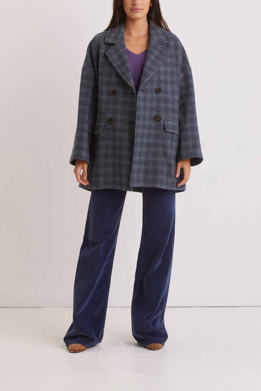 Manteau croisé à carreaux - SOLANGE Faume - seconde main