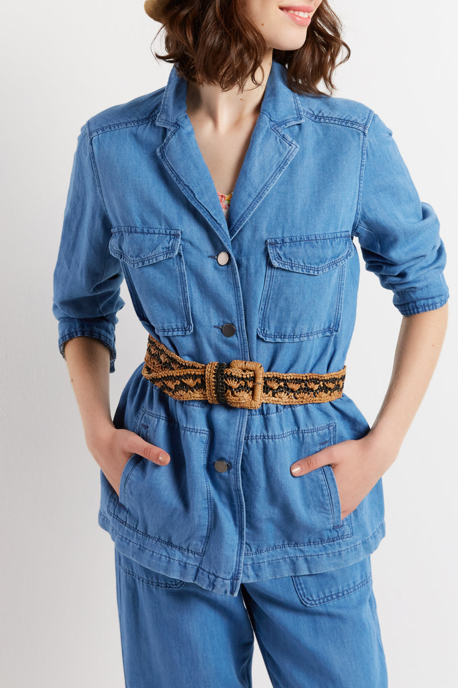 AMALTHEA - Veste façon saharienne en jean Faume - seconde main