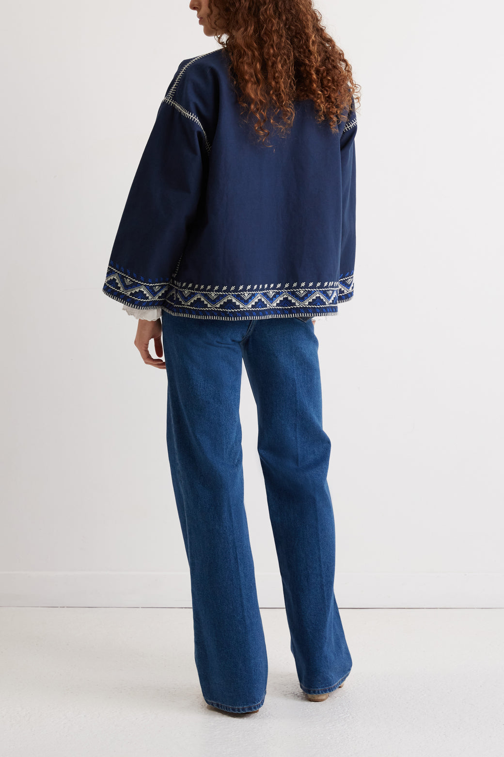 Veste brodée en 100% coton - ESMA Faume - seconde main