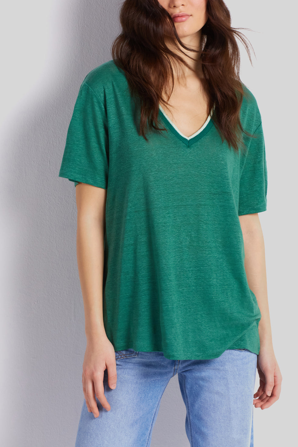 Tee-shirt en lin avec col fantaisie - AMELIA Faume - seconde main