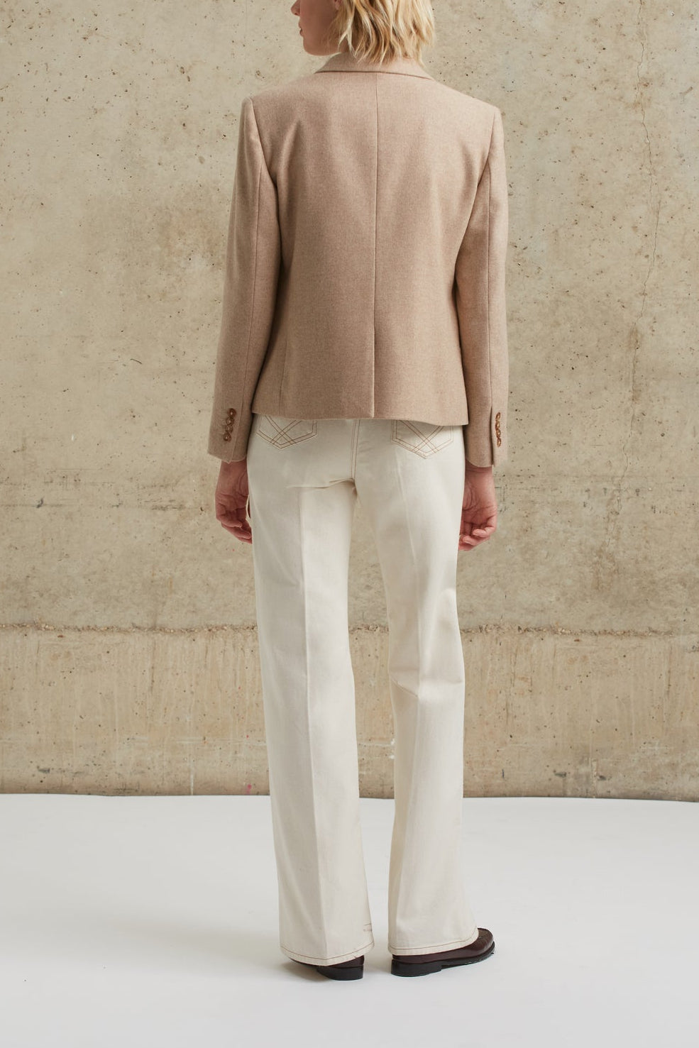 Veste tailleur en lainage sergé - NELLE Faume - seconde main