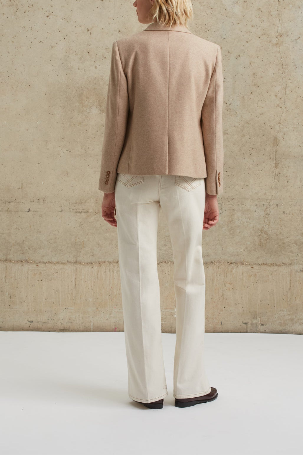 Veste tailleur en lainage sergé - NELLE Faume - seconde main